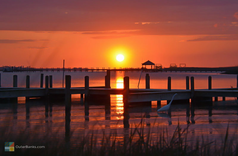 Sunset view from the Whalehead in Historic Corolla in Corolla NC