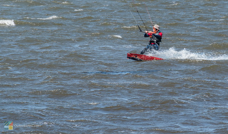 A man Kiteboarding